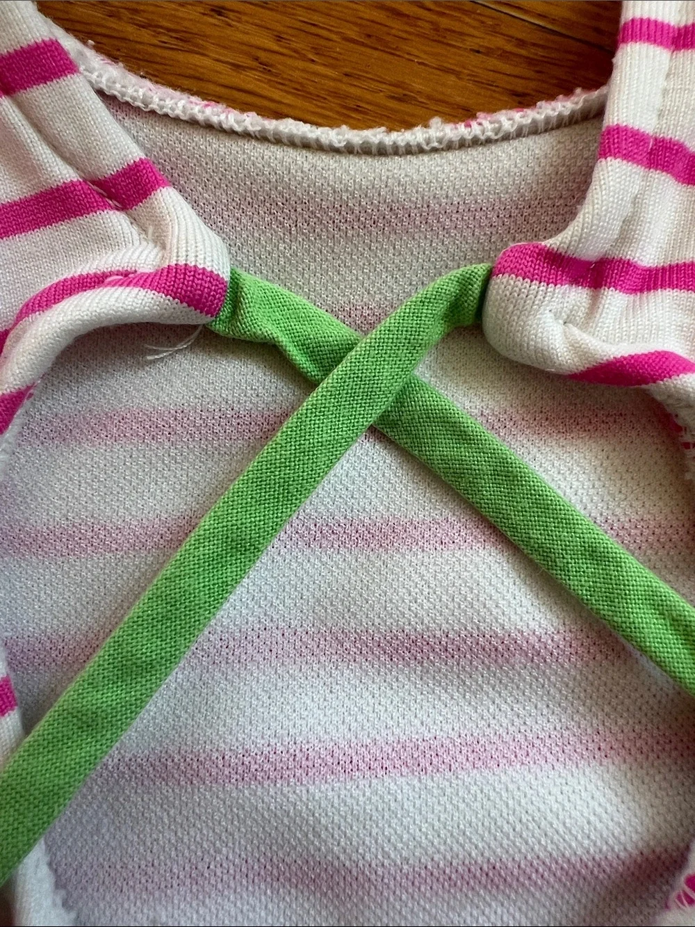 Florence Eiseman Pink Stripe Peplum Swimsuit with Strawberry Girls 12 Months